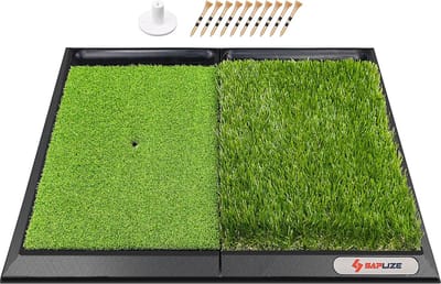Golfslagmat - Golfoefenmat - Grote Opvouwbare Golfmat - 3-in-1 Grasmat - Fairway, Rough & Tight Lie - Golf Training - Chipping, Putting & Driving - Draagbaar - Indoor & Outdoor - Golftrainer - Kunstgras - Golf Accessoires - 3 Grassoorten