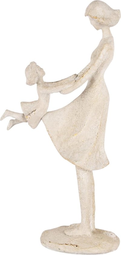 Dekoratief | Moeder staand m/kind, beige, resina, 12x7x23cm | A250130