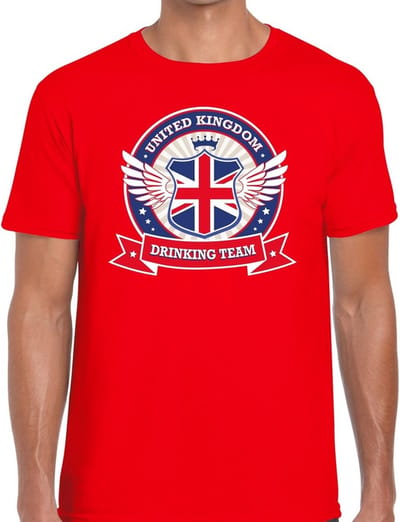 Rood Engeland drinking team t-shirt rood heren - United Kingdom kleding S