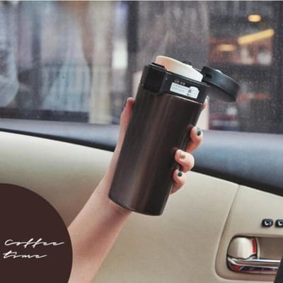 Nieuwe Koffiekop Vacuüm Roestvrijstalen Thermos Zakelijke Bekers met Waterbekers Autobekers 380ML bruin