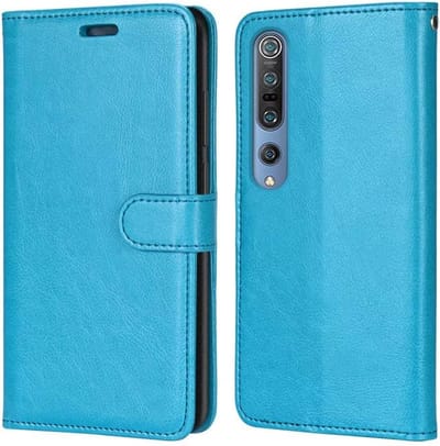 Bookcase Geschikt voor: Xiaomi Mi 10 / 10 Pro - Turquoise - portemonee hoesje