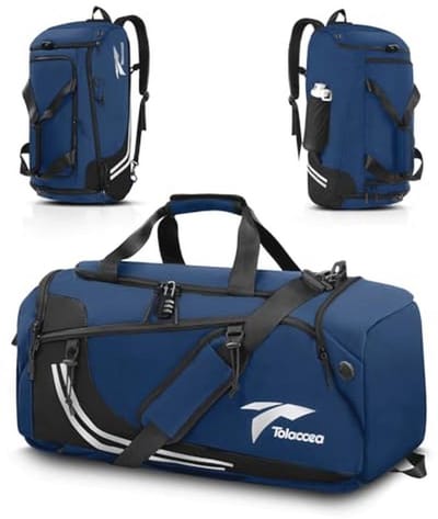 Grote Sporttas met Rugzakfunctie - 45L, Schoenenvak, Nat Vak voor Fitness, Outdoor en Sport