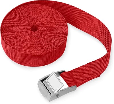 Verstelbare Gespte Riemen - Spanbanden Sjorriemen - Vastzetten van Last - Premium Gevlochten Nylon - 1 Meter - Rood