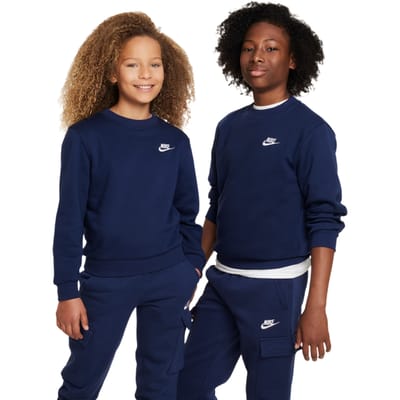 Nike fleece Sweatshirts Kinder - Blauw - Maat 128 - 137 CM - Katoen Jersey