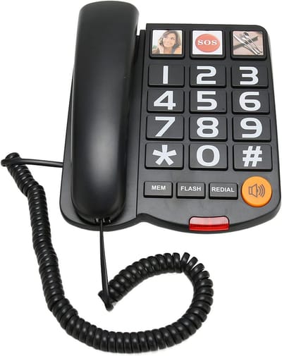 Vaste Telefoon met Fotoknoppen voor Senioren - Extra Luid en Handsfree