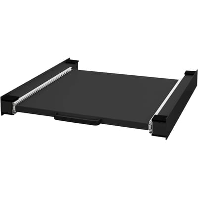Tussenstuk voor wasmachine en droger – Universeel tussenbouwframe met uittrekbare plank 60x60 cm in zwart ML design