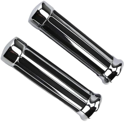 Dailygoods- Handgrepen Motorfietsen - Aluminiumlegering/Rubber - Binnendiameter 25 mm/30 mm - Zwart/Chroom - Compatibel met Draaibare Gashendel - Motorhandgrepen
