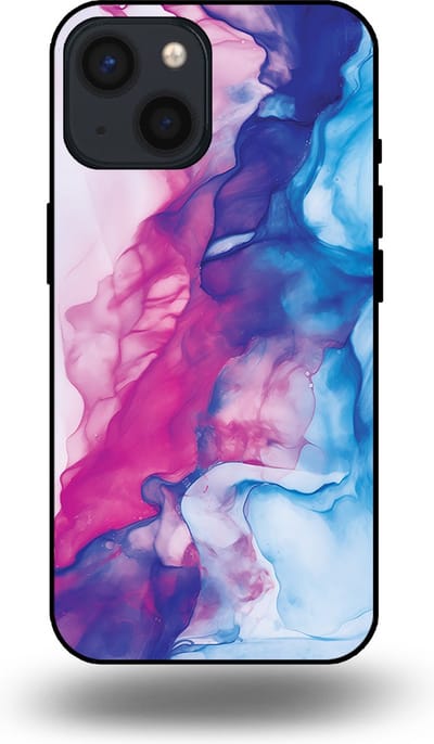 Smartphonica Telefoonhoesje Geschikt voor iPhone 13 Mini met Roze Blauw Marmer Opdruk - TPU Backcover Case Rose Blue Marble Design geschikt voor iPhone 13 Mini