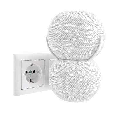 Stopcontact Muurbeugel Geschikt voor Apple HomePod Mini – Wandhouder met Kabelmanagement – Ruimtebesparende Smart Speaker Wandmontage