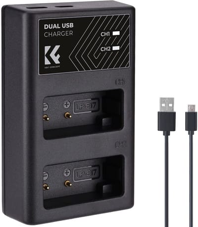 K&F Concept Dubbele batterijlader Canon LP-E17