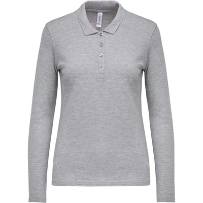 Kariban Piqué-damespolo lange mouwen K257 - Oxford Grey - L