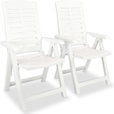 Tuinstoelen - Ligstoelen - Ontspannen in de tuin - 4 verstelbare standen - 61 x 60 x 108 cm - Wit
