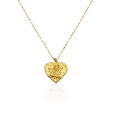 Schitterende 18K Gold Plated Zilveren Halsketting met Hanger Engel Hart