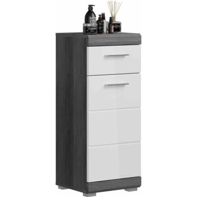 Scout staande kast wit hoogglans MDF TZ rook zilver NB - 31x37x88cm