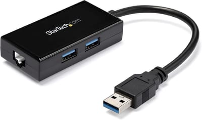 Netwerkadapter USB Hub - Ethernet Adapter - Internet Connectiviteit - Native Driver Ondersteuning - 25.4 x 3.81 x 1.78 cm