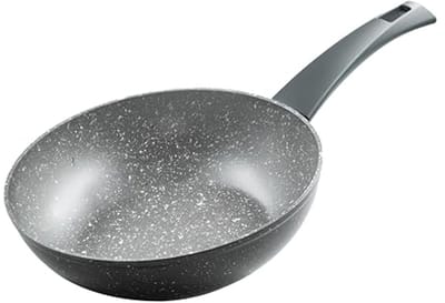 Wokpan - Koekenpan - Roerbakken - Anti-aanbaklaag - 24 cm - Grijs