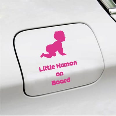 Bumpersticker - Little Human On Board - 10 X 15 - Roze