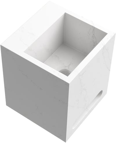 Brauer Nova Vrijhangende Fontein - 25 cm - Zonder Kraangat - Inclusief Blinde Ophanging - Marmerlook - Calacatta Gold