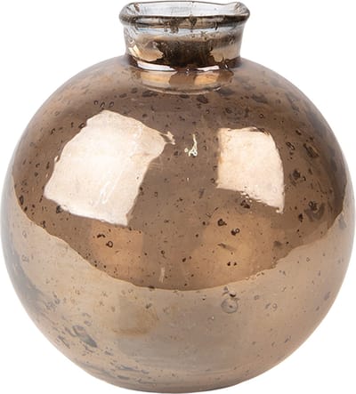 Clayre & Eef Vaas Ø 10x10 cm Bruin Glas