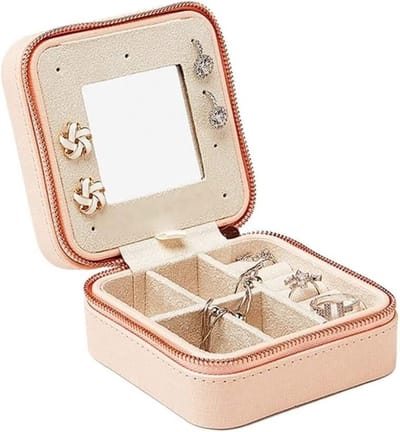 Sieradenkistje - Juwelendoos Organizer - Sieraden Opbergen - Ingebouwde Spiegel - 1 stuk - Oranje