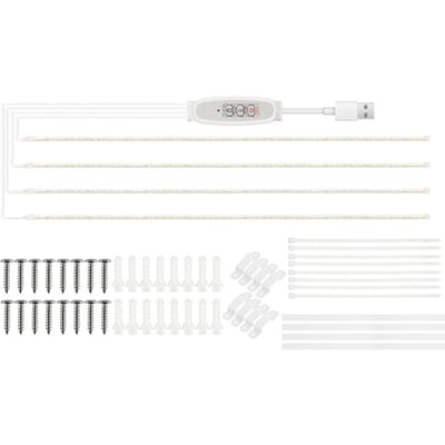 Bandes lumineuses à LED pour plantes d'intérieur Rouge et 3000K Lampe de culture semblable au soleil pour la culture hydroponique 100cm 4 Strips Red light & Warm light