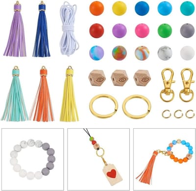 Dailygoods- Siliconen Kralen 108 Stuks - Ronde 15mm Kralen - Houten Kralen - Sleutelhangers - Sieraden Maken - Kralen Set