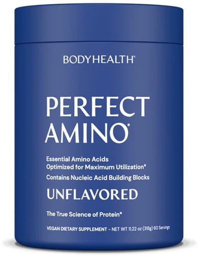 BodyHealth Perfect Amino Powder Unflavored - 60 Porties - Essentiële Aminozuren EAA - Vegan Amino Acid Poeder