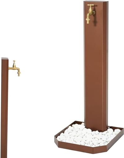 Tuinfontein Zuil - Moderne Fontein - Tuin Decoratie - Roestvrij Staal - 1 Meter Hoog - Corten-effect