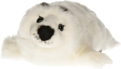Nature Planet knuffel zeehond - 40 cm - wit - zeedieren - knuffeldieren - knuffelzeehond