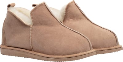 LuLu- Leren Schapenvacht sloffen / pantoffels met rubberen zool - kleur chestnut cognac- Maat 41