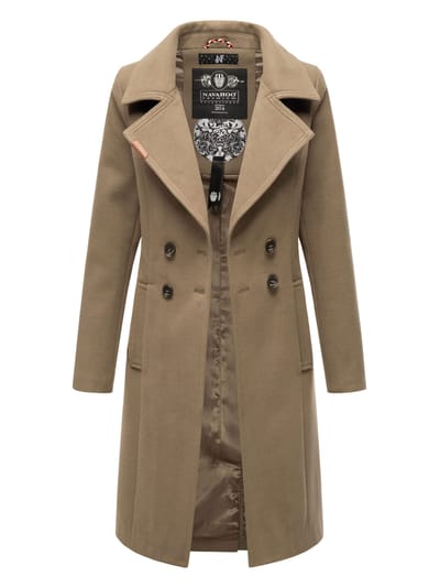 Navahoo Dames Trenchcoat Wooly – Premium Wintermantel met Elegante Pasvorm