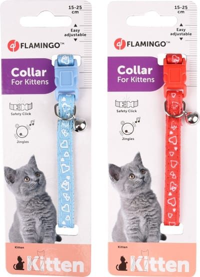 Flamingo Simran - Halsband Katten - Kittenhalsband Simran 15-25cm 10mm Assortiment - 1st - 129298 - 1st
