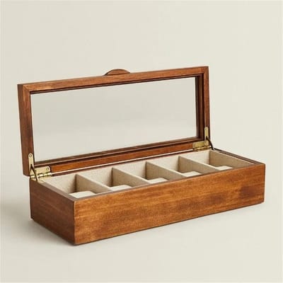 Houten Sieradenkist - Opbergdoos - Sieraden Opbergen - Durable Houtconstructie - 30x12x7 cm - Bruin