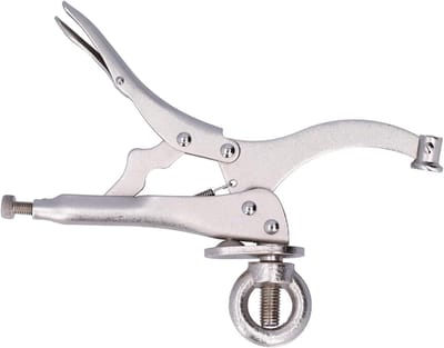 Speciale spantang - Hefboomklem - Zware lasten - Metaalbewerking - Tafelboormachine - Handmatig gereedschap - F-klem - Gereedschap accessoire - Workshops - Zilverkleurig.