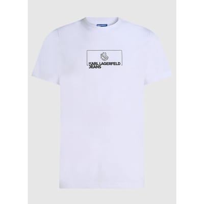 Karl Lagerfeld Jeans Outline Logo Slim Fit T-shirt Met Korte Mouwen Wit S Man