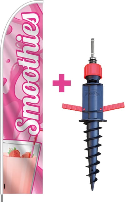 Beachflag - Smoothies #1 - Vlag + Grondboor + Rotator + Hengelsysteem + Draagtas - Actievlag.nl