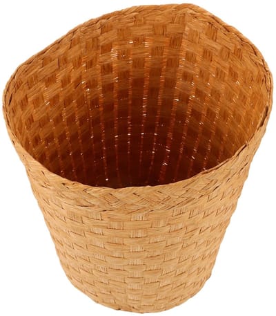 Geweven Afvalmand - Opbergmand Diversenmand - Thuis Kantoor - Handgeweven Decoratief - 26x25x19 cm - Natuurlijk