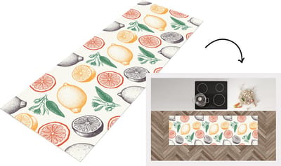 Keukenloper - Loper keuken - Fruit - Vintage - Keuken - Patronen - 150x50 cm - Keukenloper vinyl