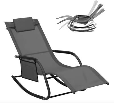 Varnox Ligstoel - Lounge stoel - Schommelstoel - Lounge bed - Tuinstoel - Ligbed - Grijs