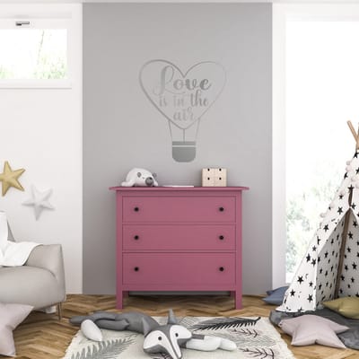 Muursticker - Love Is In The Air - 58 x 68 - Zilver