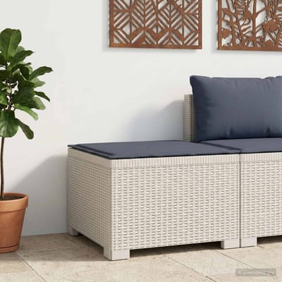 vidaXL - Eén-zits - Tuin - Sofa - met - Kussen - Rieten - Look - PP - Wit