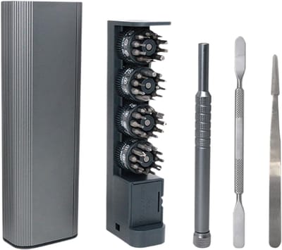 Elektronische schroevendraaier - Reparatieset gereedschap - Kleine elektronica repareren - 40 CRV-bits - 286 g - Metaal