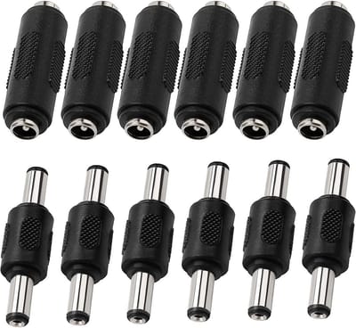 12 Stuks DC Adapter Set 5.5x2.1mm Stekker en Koppelaar voor Camera en Monitor