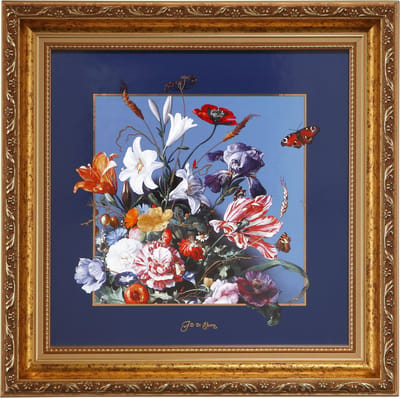 Goebel - Jan Davidsz de Heem | Schilderij Zomerbloemen | Aardewerk - 31cm - met echt goud - Limited Edition