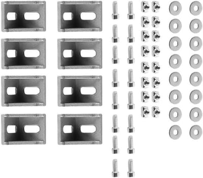 Bevestigingsmateriaal 8PCS - Hoekverbinder 40 x 40 mm - Aluminium Profiel - Wandmontage - Robuust en Duurzaam