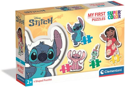 Clementoni My First Puzzles Stitch - 4 Kinderpuzzels met 3 tot 12 Stukjes - Disney Puzzels & Legpuzzels - Eerste Puzzel voor Peuters en Jonge Kinderen