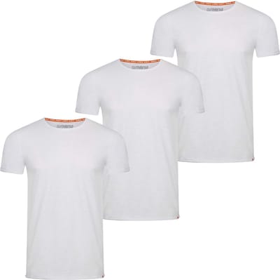 riverso Heren T-Shirt RIVLenny O-Neck 3er Pack regular fit Wit S Ronde Hals Volwassenen - gemaakt van 100% katoen