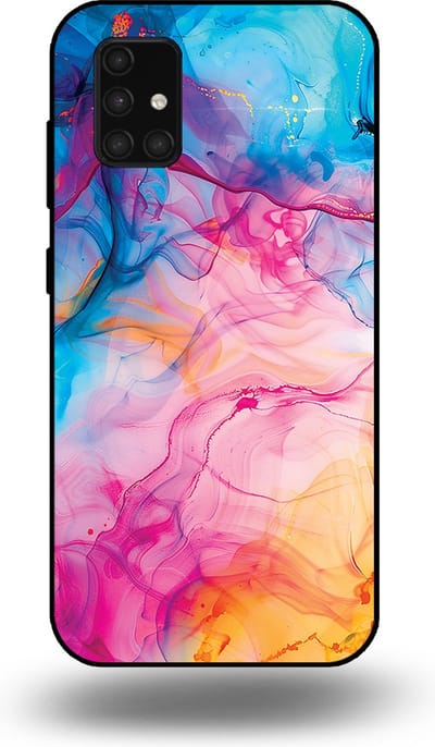Smartphonica Telefoonhoesje Geschikt voor Samsung Galaxy A71 5G met Regenboog Acryl Marmer Opdruk - TPU Backcover Case Rainbow Acrylic Marble Design geschikt voor Samsung Galaxy A71 5G