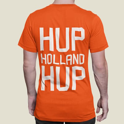 Oranje T-Shirt WK Hup Holland Hup Backprint XS