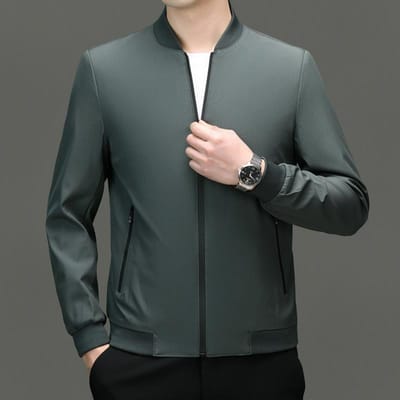 Jassen Herenjassen Lente en Herfst Jong en Middelbare leeftijd Heren Casual Baseball Kraag Tops Heren Zakelijke Jassen 4XL black